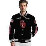 personalized oklahoma sooners american flag skull black varsity jacket best selling