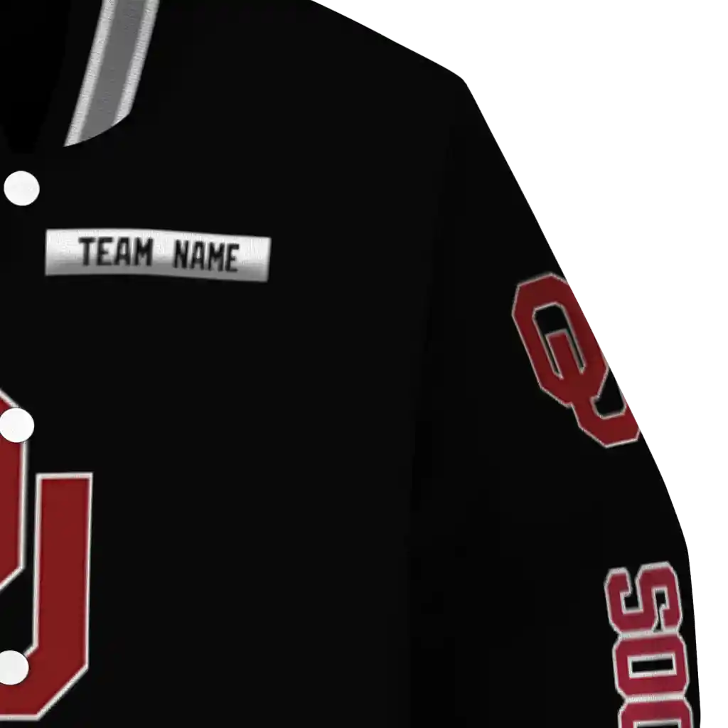 personalized oklahoma sooners american flag skull black varsity jacket premium grade personalized oklahoma sooners american flag skull black varsity jacket premium grade