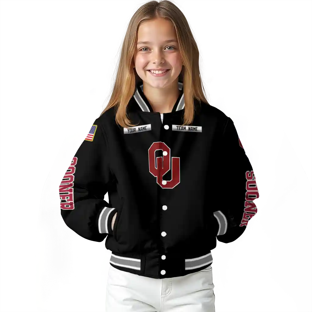 personalized oklahoma sooners american flag skull black varsity jacket top rated personalized oklahoma sooners american flag skull black varsity jacket top rated