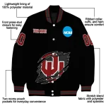 personalized oklahoma sooners claw shred black varsity jacket best selling