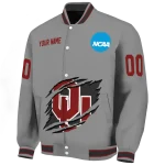 personalized oklahoma sooners feral slash grey varsity jacket best selling