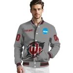 personalized oklahoma sooners feral slash grey varsity jacket best selling