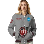 personalized oklahoma sooners feral slash grey varsity jacket best selling