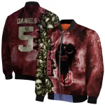 personalized oklahoma sooners skull cluster crimson bomber jacket best selling