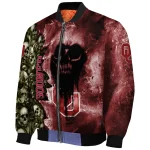 personalized oklahoma sooners skull cluster crimson bomber jacket best selling