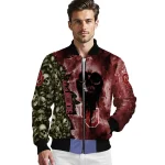 personalized oklahoma sooners skull cluster crimson bomber jacket best selling