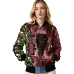 personalized oklahoma sooners skull cluster crimson bomber jacket best selling