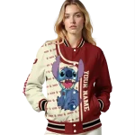 personalized oklahoma sooners stitch laughing crimson varsity jacket best selling
