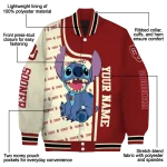 personalized oklahoma sooners stitch laughing crimson varsity jacket best selling