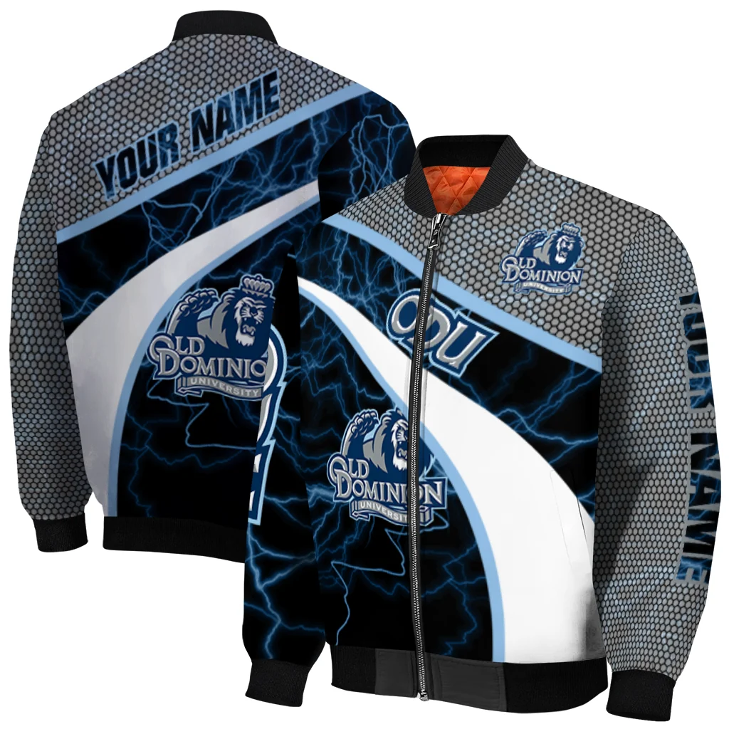 personalized old dominion monarchs electric flash blue bomber jacket best selling personalized old dominion monarchs electric flash blue bomber jacket best selling
