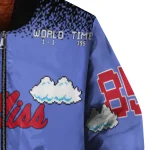 personalized ole miss rebels mario blocks blue black bomber jacket best selling