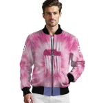 personalized ole miss rebels pink tie dye pink bomber jacket best selling