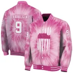 personalized ole miss rebels pink tie dye pink varsity jacket best selling