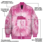 personalized ole miss rebels pink tie dye pink varsity jacket best selling