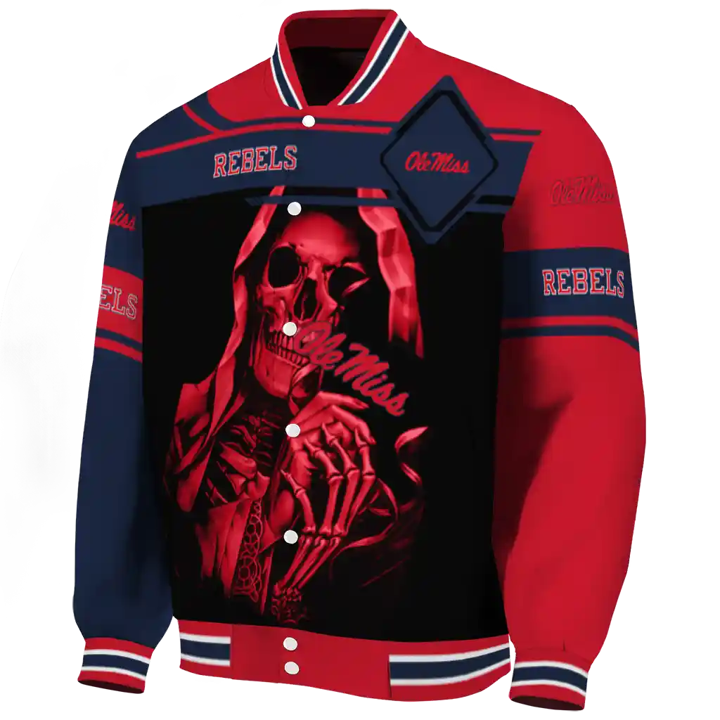 personalized ole miss rebels reaper hands red black varsity jacket best selling personalized ole miss rebels reaper hands red black varsity jacket best selling