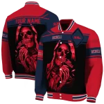 personalized ole miss rebels reaper hands red black varsity jacket best selling