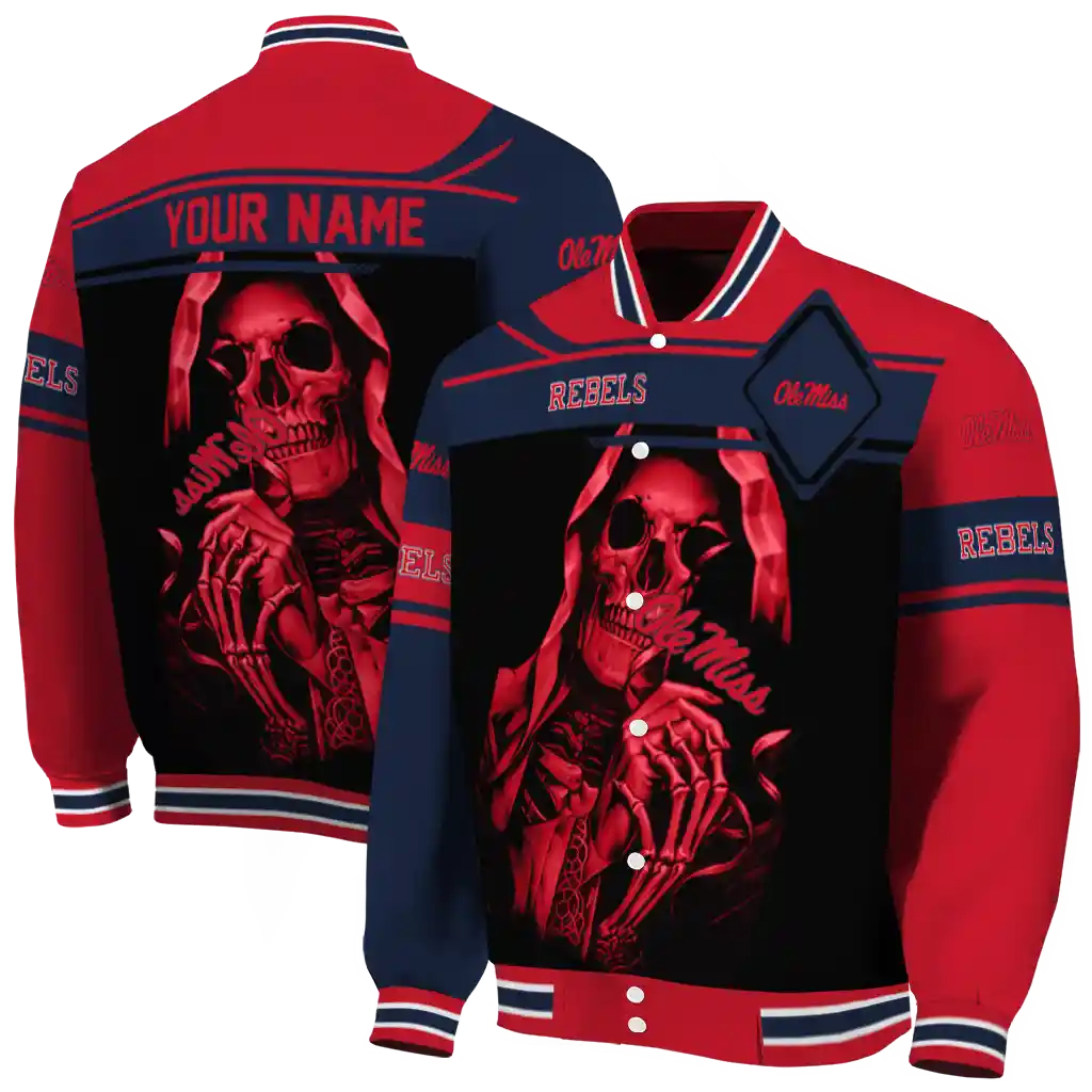 personalized ole miss rebels reaper hands red black varsity jacket fashion forward personalized ole miss rebels reaper hands red black varsity jacket fashion forward