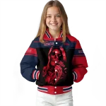 personalized ole miss rebels reaper hands red black varsity jacket best selling