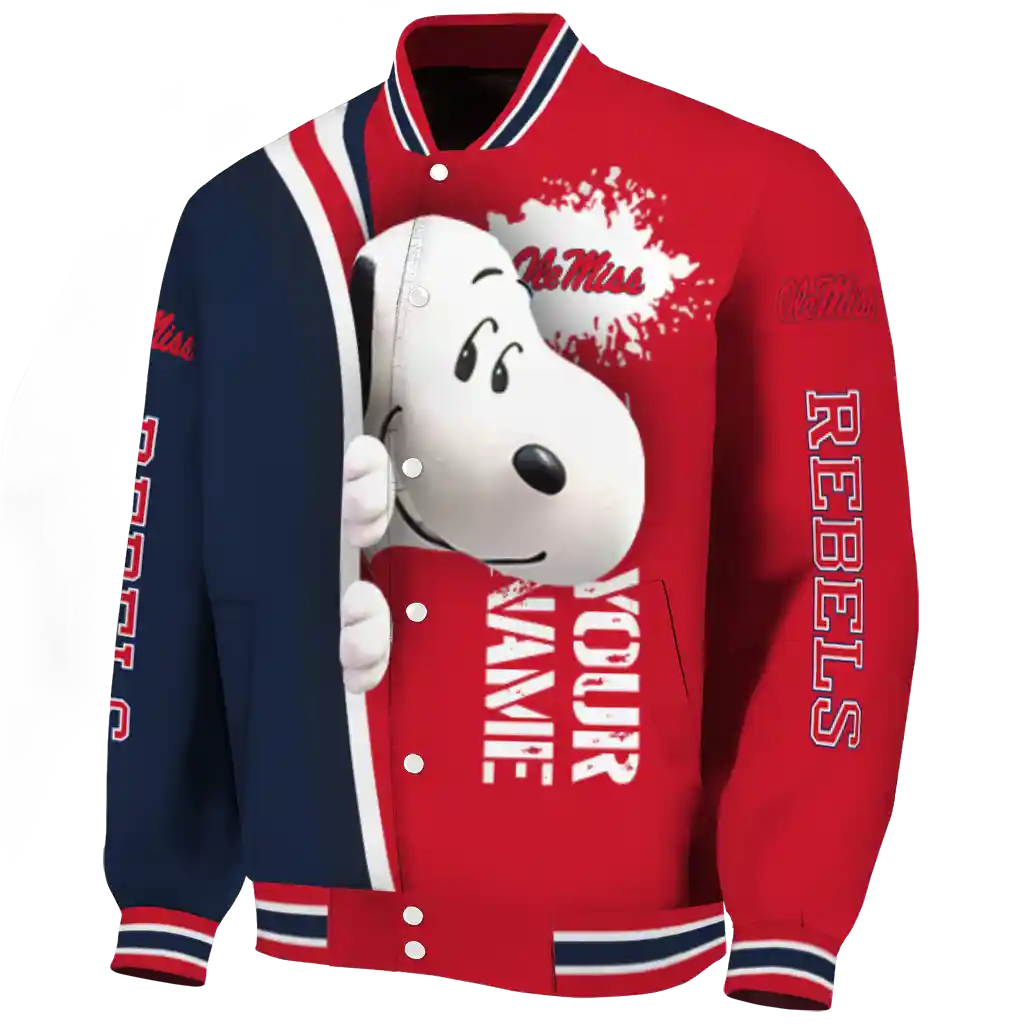 personalized ole miss rebels snoopy head red varsity jacket best selling personalized ole miss rebels snoopy head red varsity jacket best selling