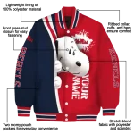 personalized ole miss rebels snoopy head red varsity jacket best selling