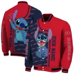 personalized ole miss rebels stitch laughing red varsity jacket best selling