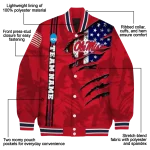 personalized ole miss rebels usa flag claws red varsity jacket best selling
