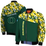 personalized oregon ducks camouflage splash green bomber jacket best selling