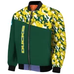personalized oregon ducks camouflage splash green bomber jacket best selling