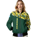 personalized oregon ducks camouflage splash green bomber jacket best selling