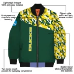personalized oregon ducks camouflage splash green bomber jacket best selling