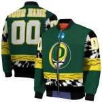 personalized oregon ducks circle skull green black bomber jacket best selling