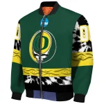personalized oregon ducks circle skull green black bomber jacket best selling