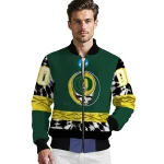 personalized oregon ducks circle skull green black bomber jacket best selling