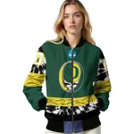 personalized oregon ducks circle skull green black bomber jacket best selling