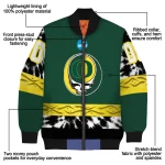 personalized oregon ducks circle skull green black bomber jacket best selling