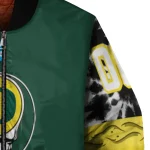 personalized oregon ducks circle skull green black bomber jacket best selling
