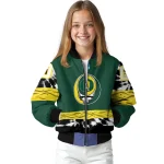 personalized oregon ducks circle skull green black bomber jacket best selling