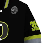 personalized oregon ducks heartbeat accent black green varsity jacket best selling