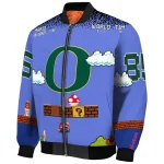 personalized oregon ducks mario blocks blue black bomber jacket best selling