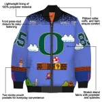 personalized oregon ducks mario blocks blue black bomber jacket best selling