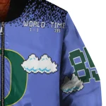 personalized oregon ducks mario blocks blue black bomber jacket best selling