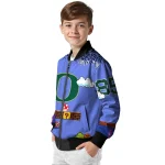 personalized oregon ducks mario blocks blue black bomber jacket best selling