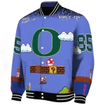 personalized oregon ducks mario blocks blue black varsity jacket best selling