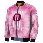 personalized oregon ducks pink tie dye pink bomber jacket best selling