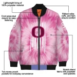 personalized oregon ducks pink tie dye pink bomber jacket best selling