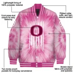personalized oregon ducks pink tie dye pink varsity jacket best selling