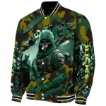 personalized oregon ducks skull horde green varsity jacket best selling