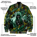 personalized oregon ducks skull horde green varsity jacket best selling
