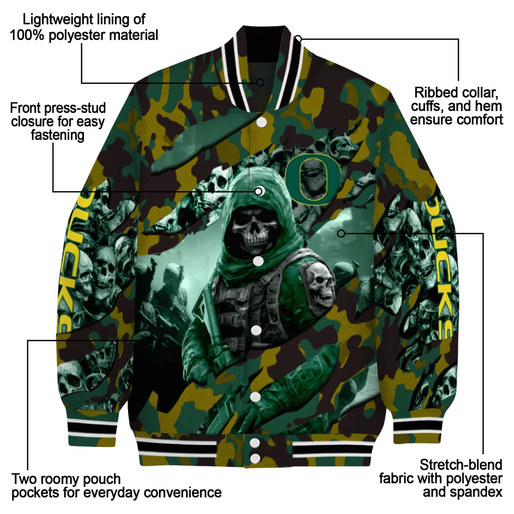 personalized oregon ducks skull horde green varsity jacket new arrival personalized oregon ducks skull horde green varsity jacket new arrival