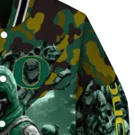 personalized oregon ducks skull horde green varsity jacket best selling